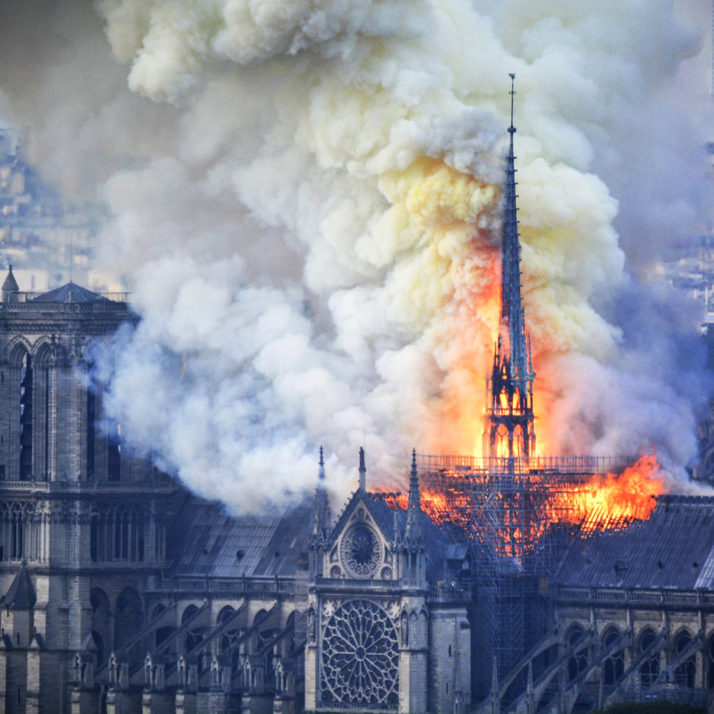 Notre Dame Cathedral on fire